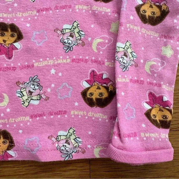 Vintage Y2K Dora The Explorer Pink Long Sleeve Fitted Tee Size 2T - Picture 4 of 4